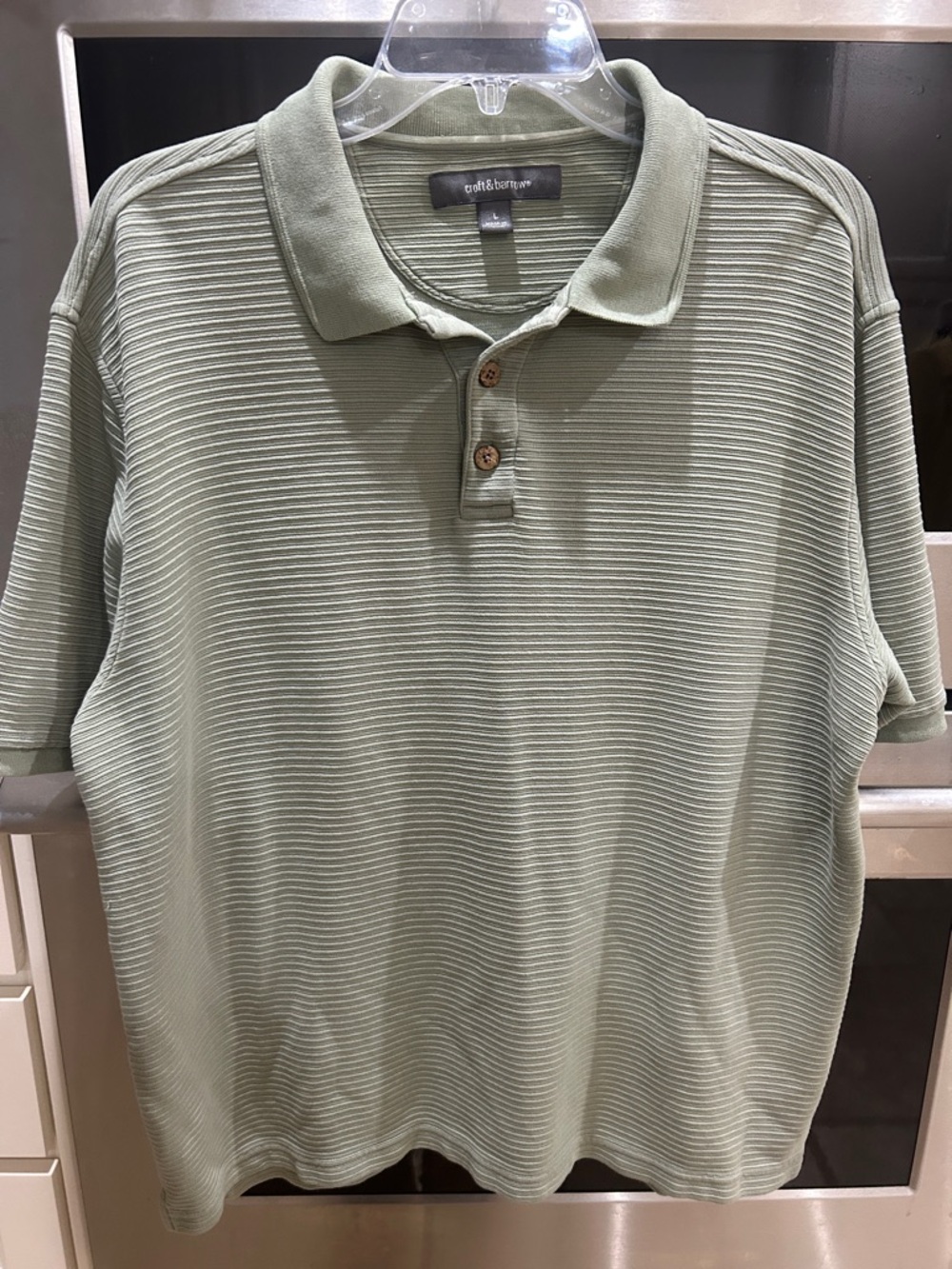 croft & barrow Light Sage Ribbed Polo Shirt